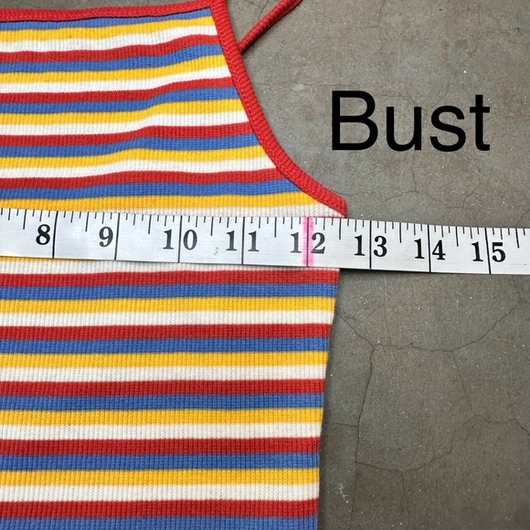 Madewell Spaghetti-Strap Thong Bodysuit in Rainbow Stripes Sz XS - Picture 7 of 11